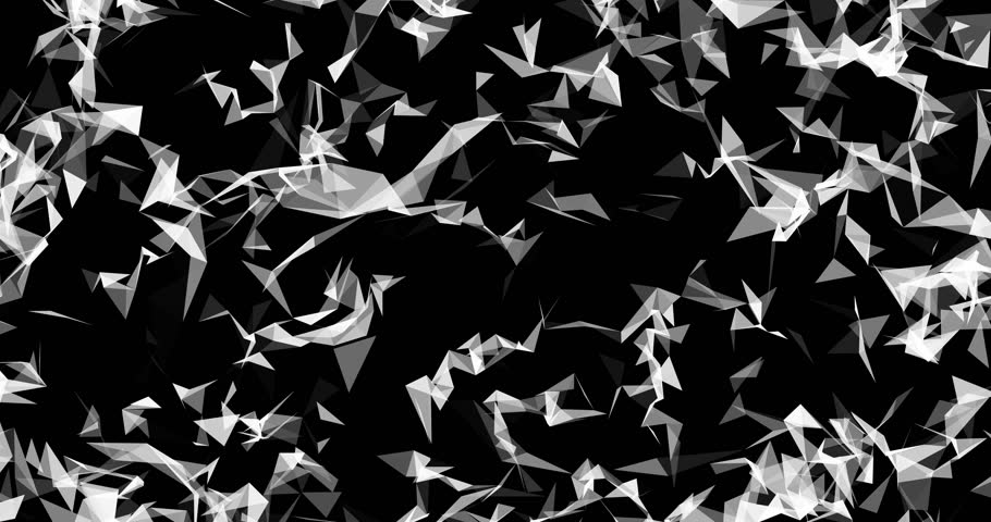 The dynamic digital composition shows a rotating futuristic plexus of intertwined lines, dots and faces. The abstract geometric background is perfect for technology and sci-fi projects.
