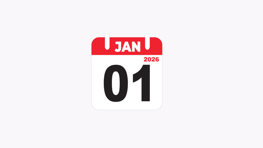 Calendar showing the date january first 2026 suitable for new years events, 2026 scheduling, future planning, time management visuals, and organization tools.