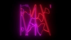 Abstract neon outline of ginkgo leaves forming geometric shapes against a dark background, transitioning from red to purple. - Powered by Shutterstock - Get 15% off with code: PIKWIZARD15