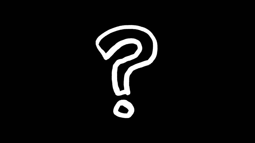 Hand Drawn Question Mark on Black background – FAQ Concept
