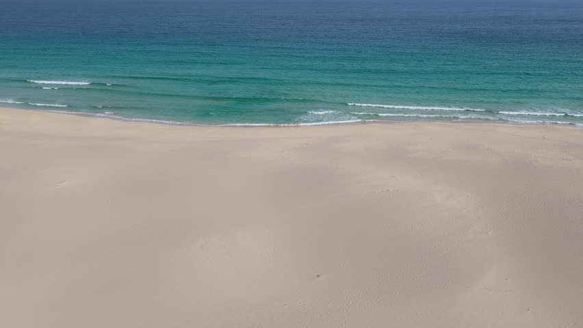 Morro de Areia Natural Reserve is a place of extraordinary beauty and ecological significance,turquoise ocean,sandy beach,desert dunes and luxury resort, Boa Vista, Cape Verde