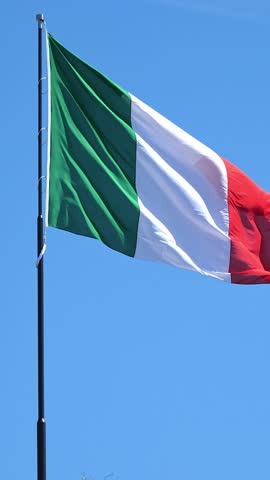 Italian flag waving high in the sky