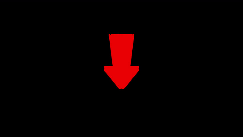 Red down arrow animation video