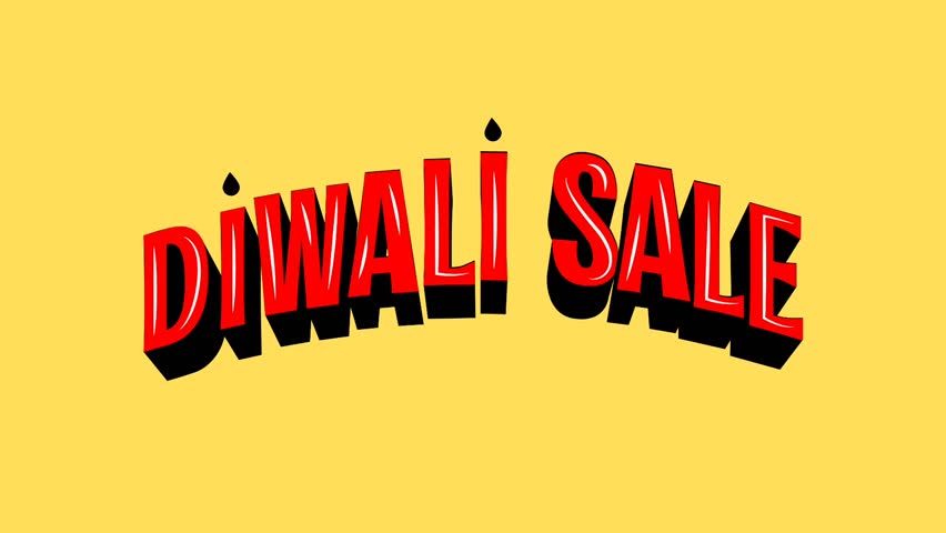 Diwali Sale animated video, Indian Diwali festival text clip, Diwali offer sale Typography animation, Diwali wishes clip