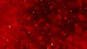 A Magical Christmas Animation Featuring a Sparkling Red Background with Whirling Snowflakes and a Glorious Illuminated Christmas Tree Bringing Holiday Cheer. seamless loop - Powered by Shutterstock - Get 15% off with code: PIKWIZARD15