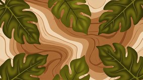stylized tropical leaves artfully arranged on a warm flowing organic abstract background perfect for contemporary natural decor or seamless pattern design - Powered by Shutterstock - Get 15% off with code: PIKWIZARD15