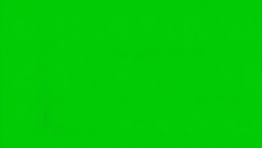 Red arrow graph rising and falling on green screen background 