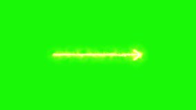 Glowing fire arrow travels rightward across vibrant green chroma key, seamless looping animation, centered perspective - Powered by Shutterstock - Get 15% off with code: PIKWIZARD15