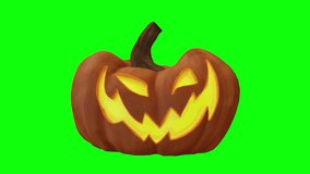 Glowing Jack-o’-Lantern Pumpkin on Green Screen | Halloween Carved Pumpkin - Powered by Shutterstock - Get 15% off with code: PIKWIZARD15