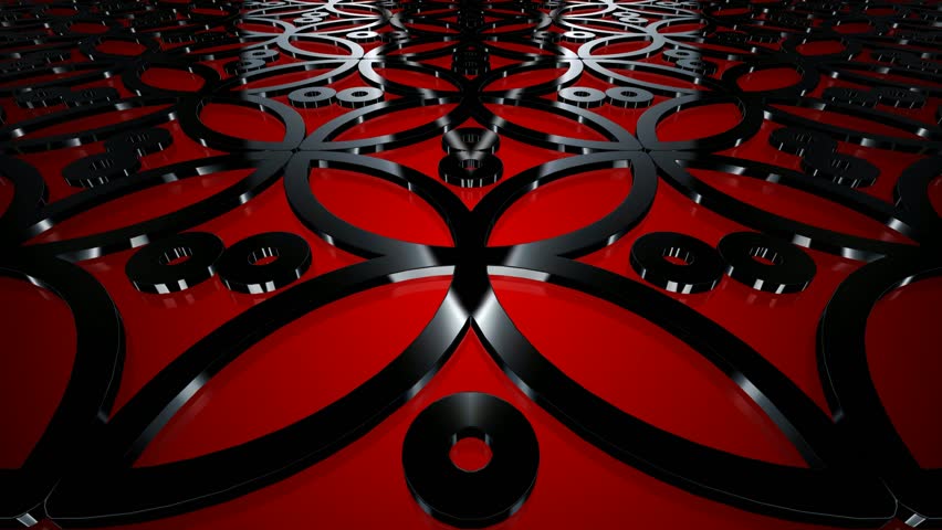 Cinematic Flow above Abstract Black Geometric Surface on Red Background, Elegant Premium Pattern with Fiery Highlights and 3D Gradient Dimension
