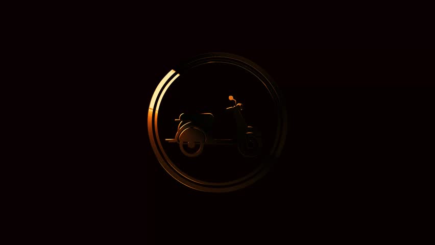 luxury gold motorcycle logo green screen background