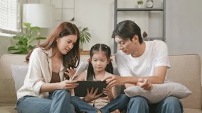 Family engaging with digital media at home interactive learning session cozy living room family bonding modern technology - Powered by Shutterstock - Get 15% off with code: PIKWIZARD15