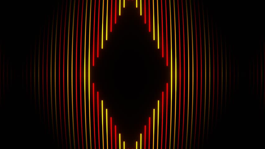 Red and Orange Neon Lines Moving in Turn Background VJ Loop in 4K