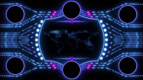 Futuristic neon light background concept of API - Application Programming Interface. Futuristic data-driven technology. Neon cyber background with finance, growth, and network elements. - Powered by Shutterstock - Get 15% off with code: PIKWIZARD15