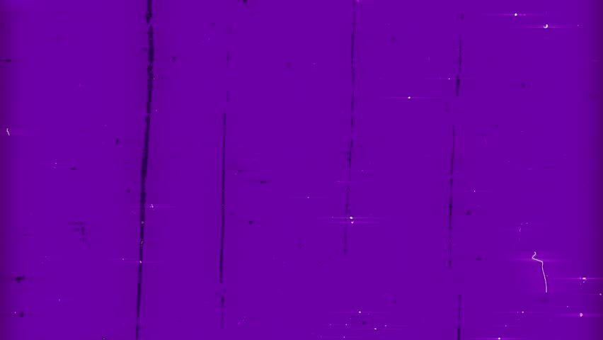 Retro Style Purple Glow Overlay with Scratches, dirt and punch holes Reel. High quality 4k footage