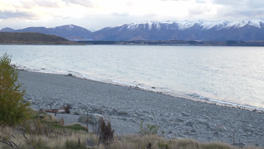 Tranquil Scenery Of Lake Tekapo In South Island, New Zealand - Wide Shot