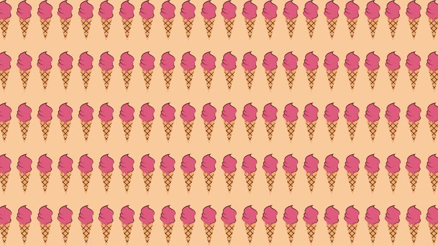 Ice Cream Cone Cartoon Icon Background Pattern