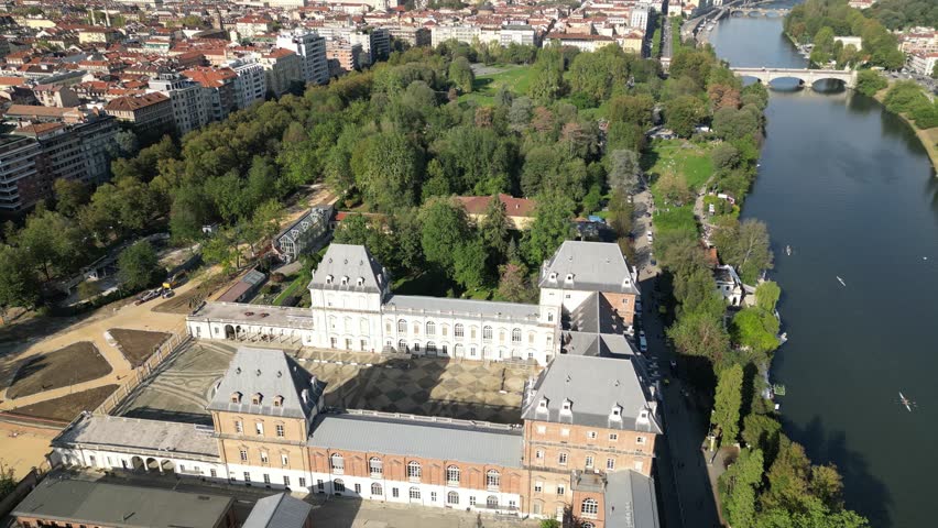 Aerial View of Castello del Valentino in Turin