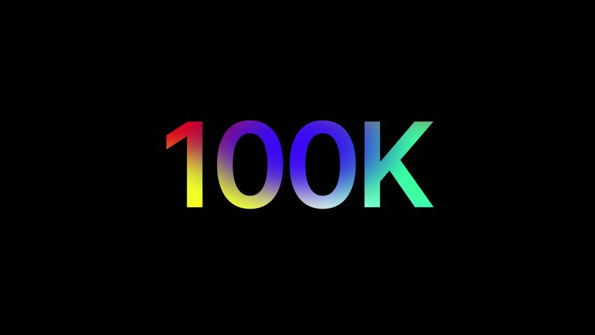 0 to 100K Count Up - Gradient Number Counter Animation
