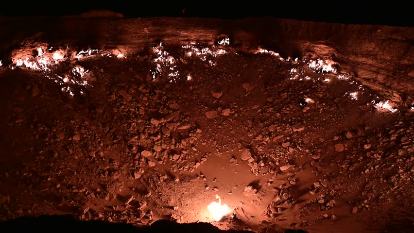 View of the stunning Darvaza Gas Crater in Turkmenistan