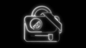 Shoulder Bag Icon Animation with Glowing Lines on Black Background - Powered by Shutterstock - Get 15% off with code: PIKWIZARD15