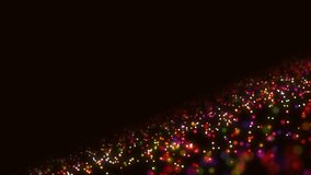 Neon Colored Animated Frame with Glowing Waves and Dots Meteor Shower Starry Sky Digital Network Energy Field Cosmic Bodies LED Particle Logo Intro 4K - Powered by Shutterstock - Get 15% off with code: PIKWIZARD15