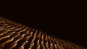 Golden Neon Animated Frame with Luminous Waves, Stripes, and Dots Meteor Shower, Starry Sky, Digital Network, Energy Field, Cosmic Bodies, LED Strip Logo Intro 4K - Powered by Shutterstock - Get 15% off with code: PIKWIZARD15