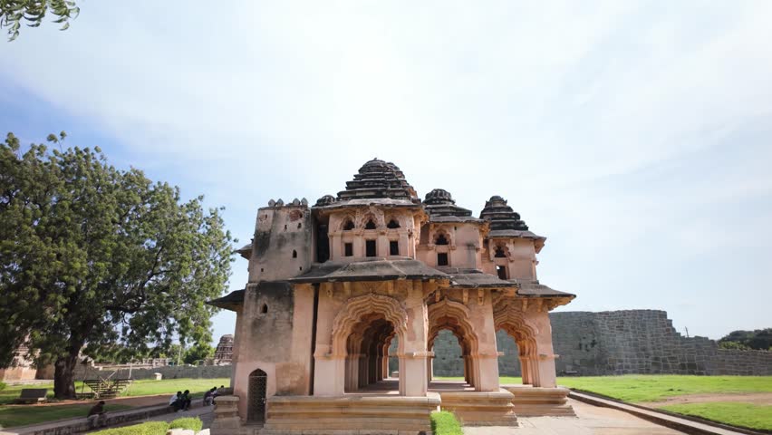Lotus Mahal is an important monument in Hampi. Lotus Mahal is a virtual air conditioned residence built for one of the two wives of Vijayanagara ruler Krishnadevaraya. 