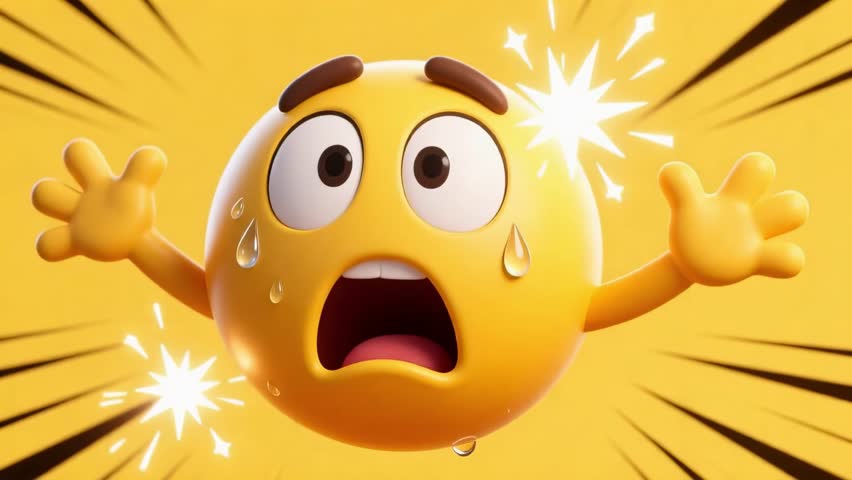 A scared emoji face reaction clip for expressing fear and anxiety. Use this yellow emoji when you are feeling stressed or worried. Download now for your virtual needs!