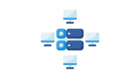 4K animated data center icon in modern minimalist style. Represents cloud computing, server management, and digital infrastructure for tech platforms, IT services, web hosting, and network interface  - Powered by Shutterstock - Get 15% off with code: PIKWIZARD15