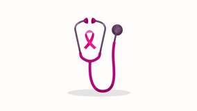4K footage showing a pink ribbon placed inside a stethoscope, symbolizing breast cancer awareness and women’s health. Represents medical care, prevention, and support for global awareness campaigns. - Powered by Shutterstock - Get 15% off with code: PIKWIZARD15