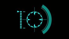Futuristic Cyan HUD Target Reticle with Digital Display Elements on Black Background crosshair scope - Powered by Shutterstock - Get 15% off with code: PIKWIZARD15