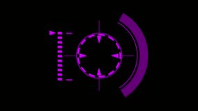 Futuristic Purple HUD Target Reticle with Digital Display Elements on Black Background crosshair scope - Powered by Shutterstock - Get 15% off with code: PIKWIZARD15