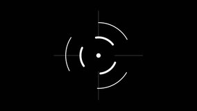 Digital Target Reticle with Concentric Circles and Arcs on Black Background crosshair scope - Powered by Shutterstock - Get 15% off with code: PIKWIZARD15