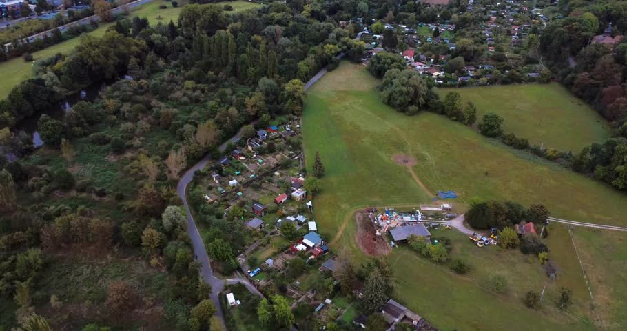 Jena, Germany - September 23, 2024 - Aerial view of town and rural landscape	

