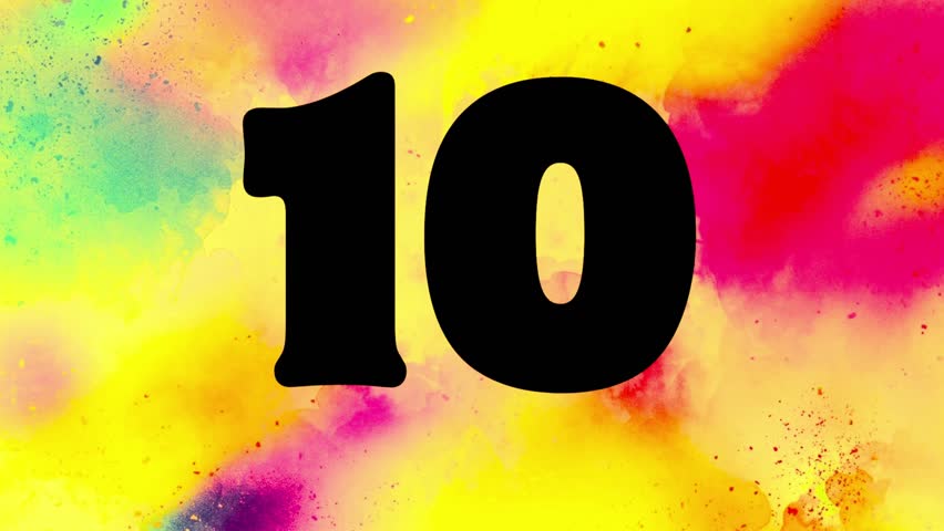 Vibrant number six artwork for educational resources or festive celebrations, splashed with cheerful watercolor paints and bold color, perfect for eye-catching designs