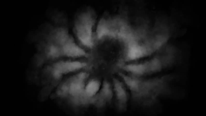 Dark horror 2D animation for Halloween. Creepy atmosphere, monster, haunted place, ghostly light, camera shake. For scary scene, dark intro and spooky edits. Vj loops. Black and white background.