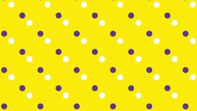 A vibrant yellow background features a repeating pattern of purple and white polka dots arranged diagonally and vertically, creating a playful and modern design. - Powered by Shutterstock - Get 15% off with code: PIKWIZARD15