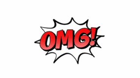 Animated OMG comic text available on green black and white backgrounds - Powered by Shutterstock - Get 15% off with code: PIKWIZARD15