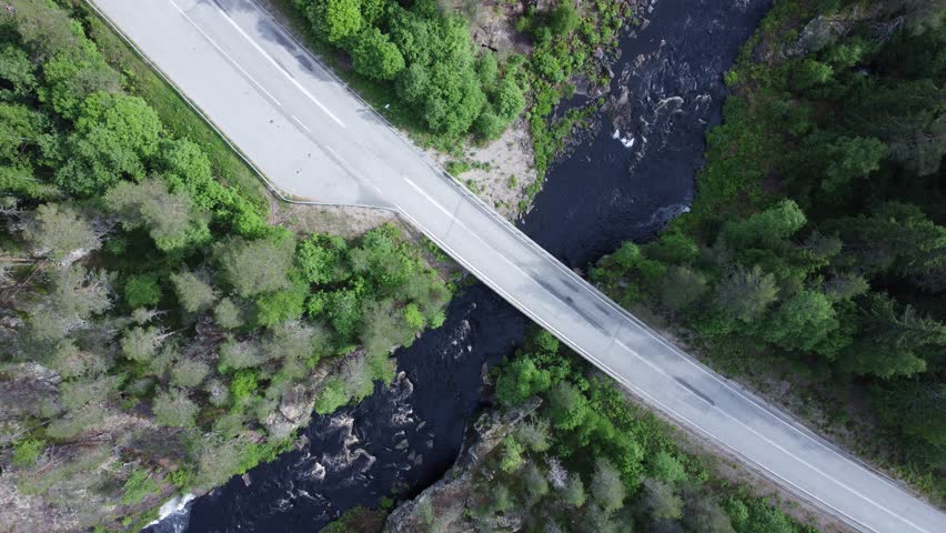 The Pamilonkoski Bridge and the Pamilonkoski Rapids flow in North Karelia, Finland.