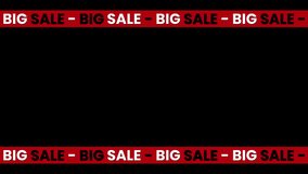 Animated Big Sale banner with moving red ribbon – seamless loop on transparent background for promo, advertising, and discount videos. Black Friday banner. - Powered by Shutterstock - Get 15% off with code: PIKWIZARD15