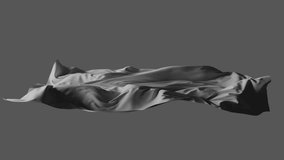 Elegant gray fabric gently floating and waving against neutral gray background, showcasing smooth textile movement with ample negative space for creative design applications - Powered by Shutterstock - Get 15% off with code: PIKWIZARD15
