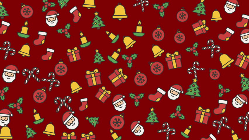 Vibrant christmas themed seamless pattern featuring santa hats, presents, holly, stockings, and holiday icons perfect for festive designs.