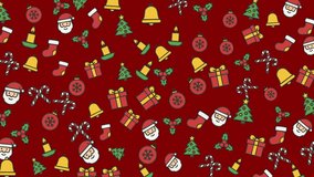 Vibrant christmas themed seamless pattern featuring santa hats, presents, holly, stockings, and holiday icons perfect for festive designs. - Powered by Shutterstock - Get 15% off with code: PIKWIZARD15