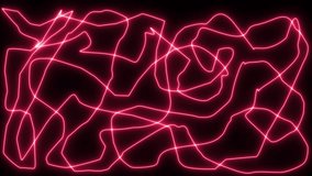 Energetic glowing neon scribble line animation. Color changes from red to blue. Abstract random path for dynamic backgrounds or VFX. 4K resolution - Powered by Shutterstock - Get 15% off with code: PIKWIZARD15