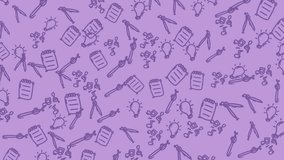 Back to school doodle on purple background, creative sketched art scene with notes and lightbulbs. Suitable for educational designs and materials. - Powered by Shutterstock - Get 15% off with code: PIKWIZARD15