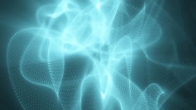 Cool cyan fluid shapes twist and move through space, forming glowing abstract ribbons in a high-tech digital style - Powered by Shutterstock - Get 15% off with code: PIKWIZARD15