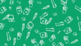 Back to School Animated Pattern on Green Background - Powered by Shutterstock - Get 15% off with code: PIKWIZARD15