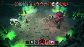 Fantasy Fake Video Game Mock Up. Each spell cast and claw strike unfolds in a tightly staged grid. This animated scene features glowing fireballs and brutal creature combat. - Powered by Shutterstock - Get 15% off with code: PIKWIZARD15