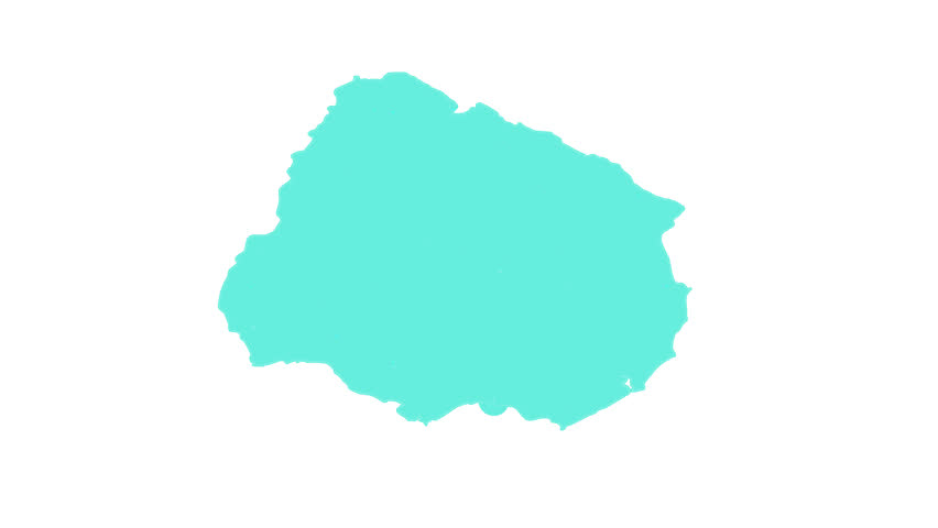 Uruguay map animation showing illuminated borders, transportation routes, and technology connectivity. - Powered by Shutterstock - Get 15% off with code: PIKWIZARD15